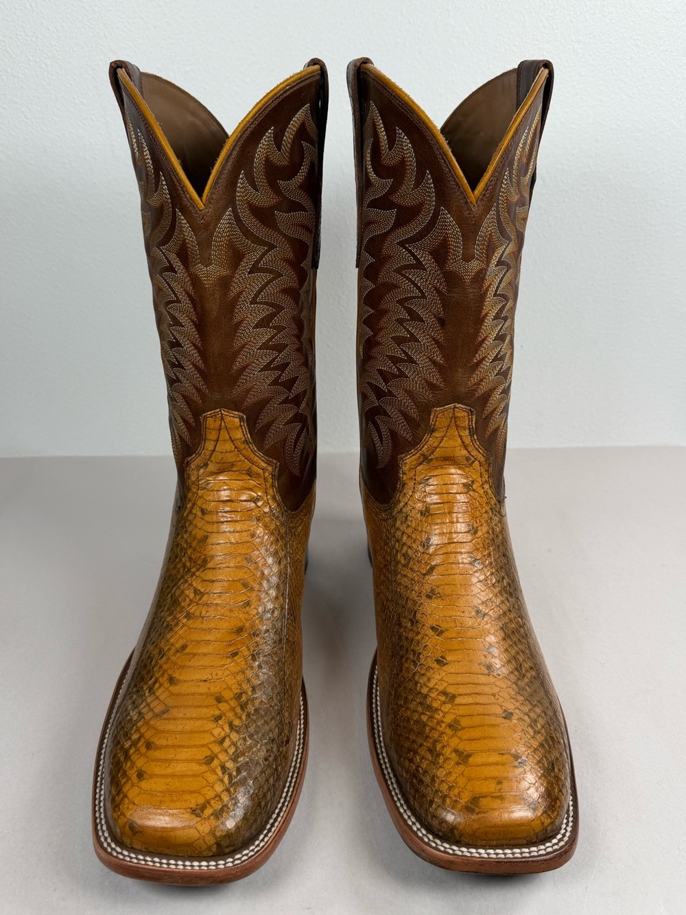 Rujo “The Victor” Mens Exotic Cowboy Boots Size 14 Watersnake Leather Worn Twice